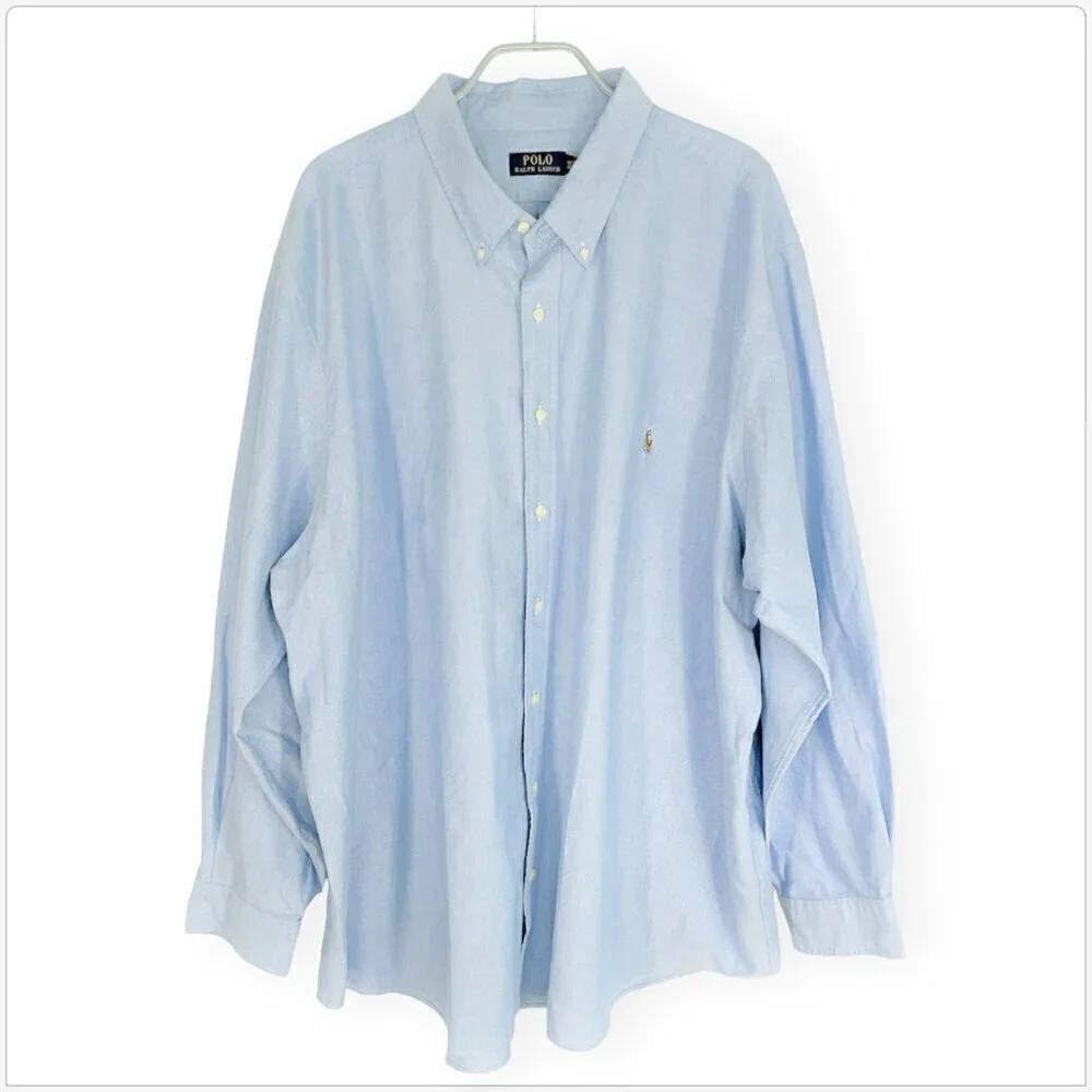 Ralph Lauren Polo Chambray Slim Fit Oxford Shirt Button Front Logo NWT 4XB 4XL